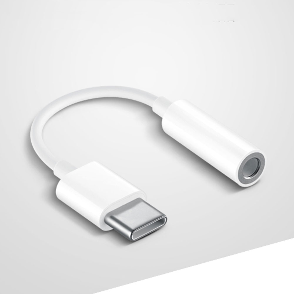 USB-C / Type-C to Earphone HEADPHONE Jack Adapter Dongle (White)